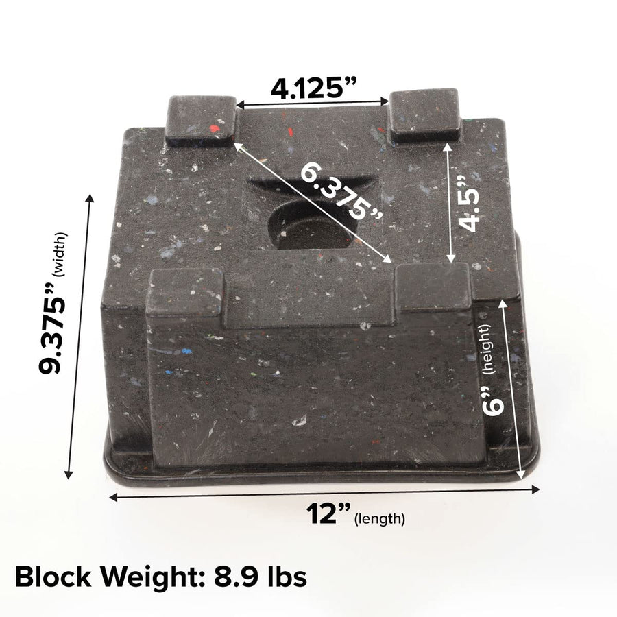 Heavy Duty OX BLOX Trailer Jack Block - Made in USA - 10,000 lbs. Capacity - Super Strong and Durable - 100% Recycled Plastic RV Jack Blocks - Trailers & Camper Essentials