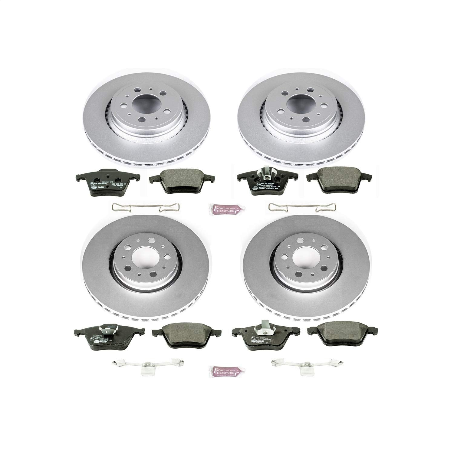 Power Stop ESK2835 Euro-Stop Front & Rear Brake Kit For Volvo XC90 2003-2014 [Model Specific]