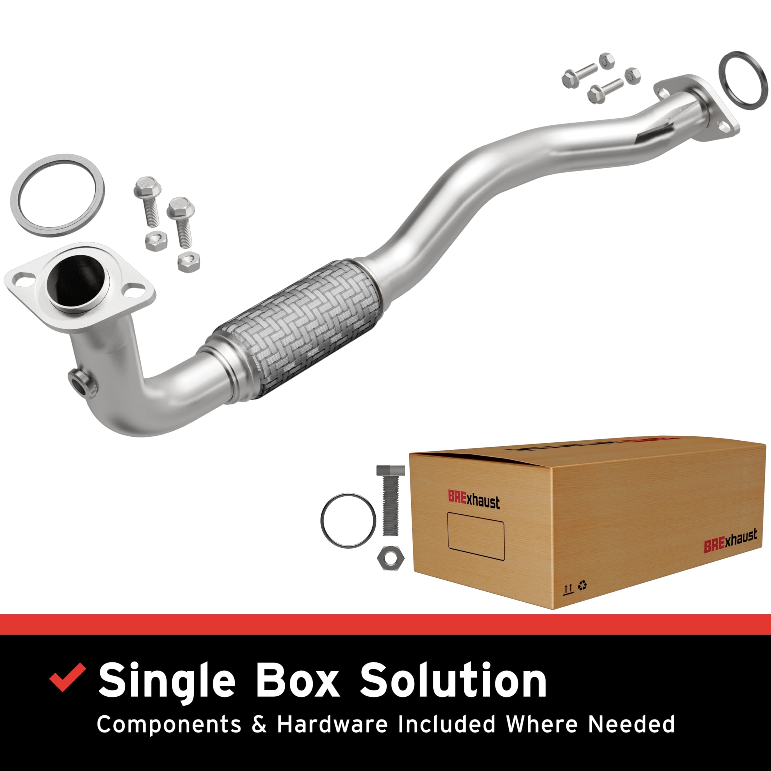 Replacement BRExhaust Front Pipe Kit 107-0087: Direct-Fit, Compatible with 93-97 Corolla, Prizm 1.6L, 1.8L