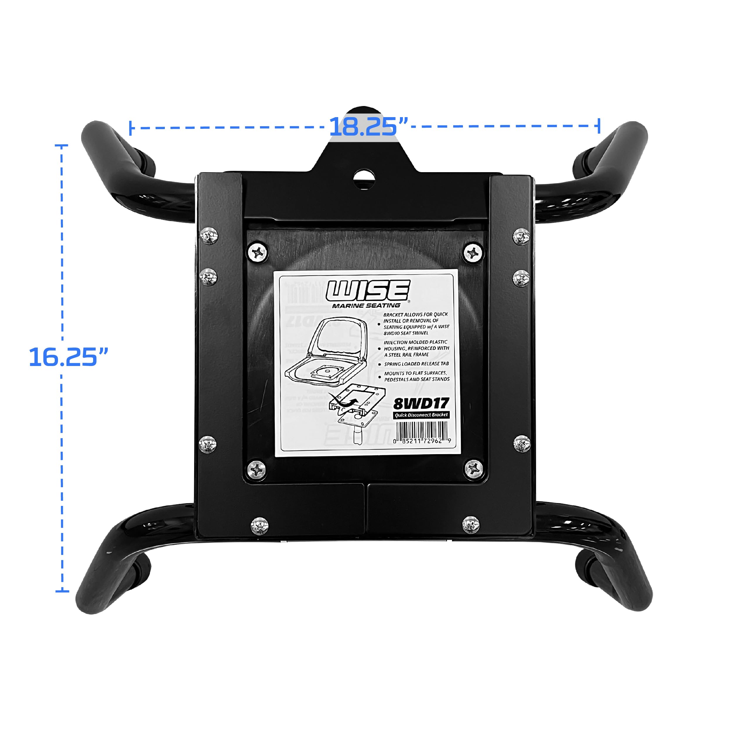8WD1174 Wise Portable Seat Stand with Quick Release Bracket 8WD17, Black Powder Coat Finish