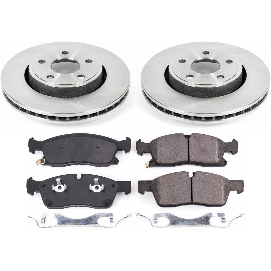Power Stop KOE7412 Front Replacement Brake Kit-OE Brake Rotors & Ceramic Brake Pads For Jeep Grand Cherokee 2017-2020 [Model Specific]