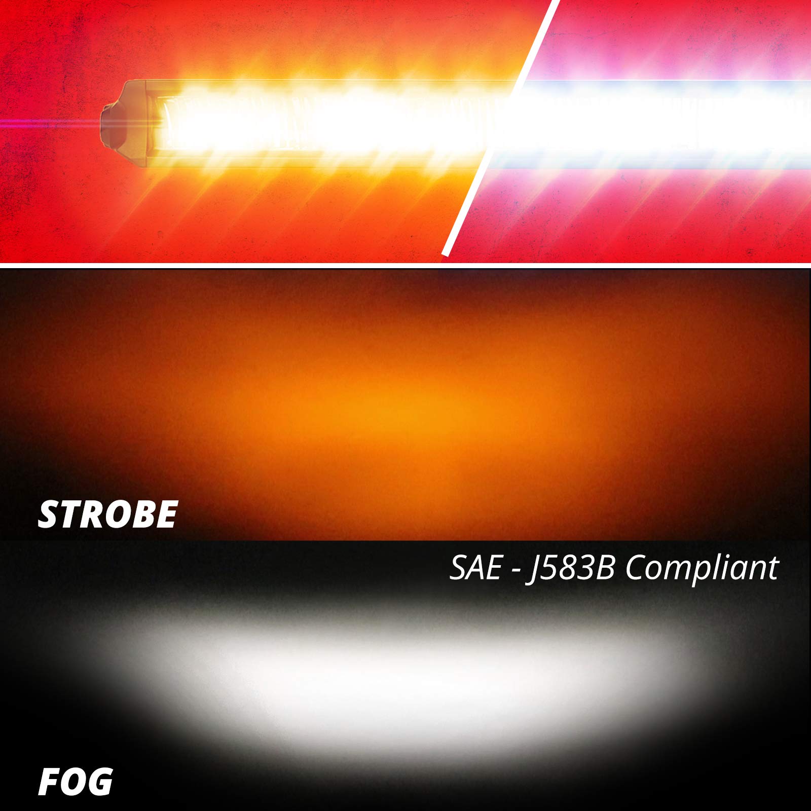 2nd Gen XKGLOW Razor Light Fog Strobe Combo With Wire & Switch 10in