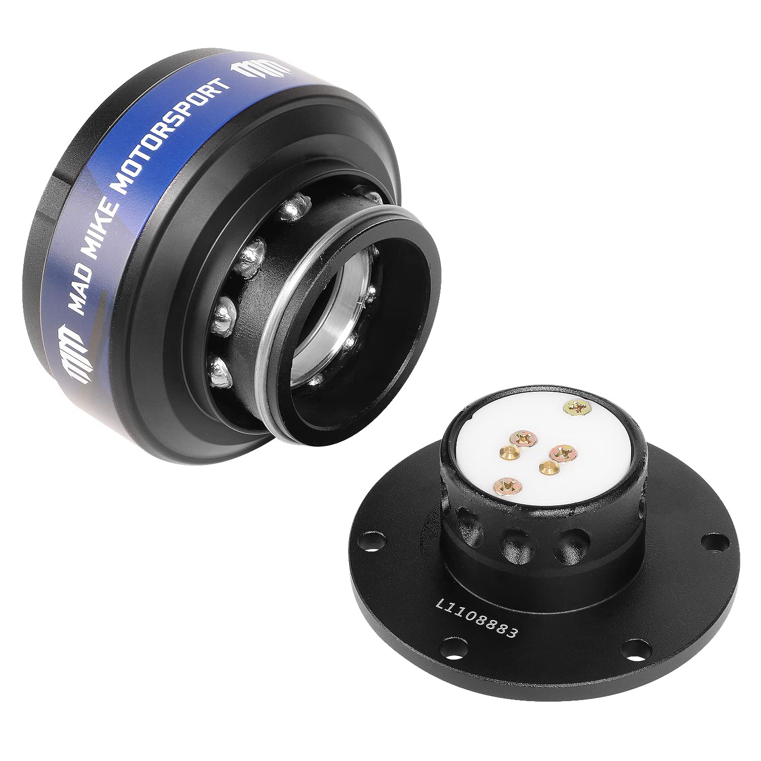 NRG Innovations SRK-200BK-MM Quick Release Steering Wheel Adapter Tight Ball Bearing Lock Aluminum Compatible with 6-Bolt 70mm 74mm