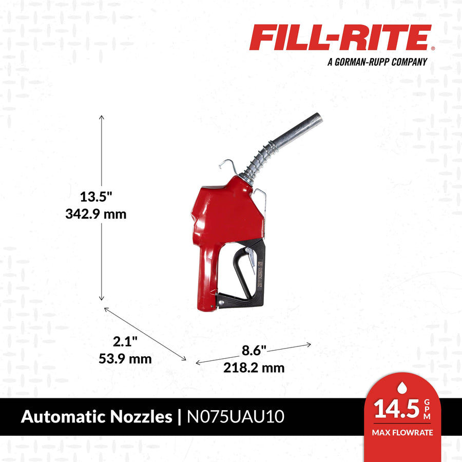 Automatic Fill-Rite N075UAU10 Nozzle 3/4" (Red)