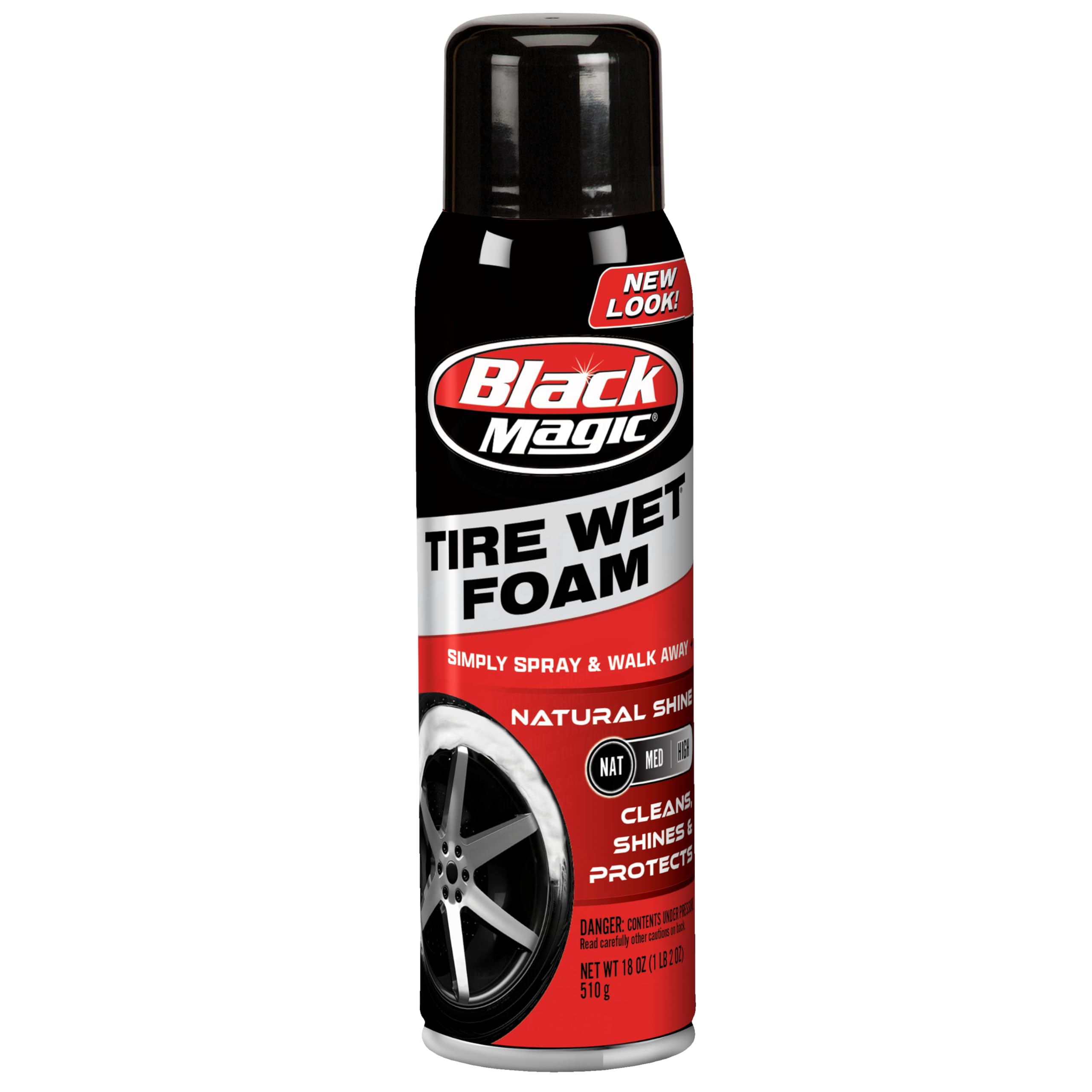 800002220 Black Magic Tire Wet Foam, 18 oz. - Specially Formulated Thick Tire Spray Foam Clings to Tires to Dissolve and Clean Dirt While Shining and Protecting All In One Step