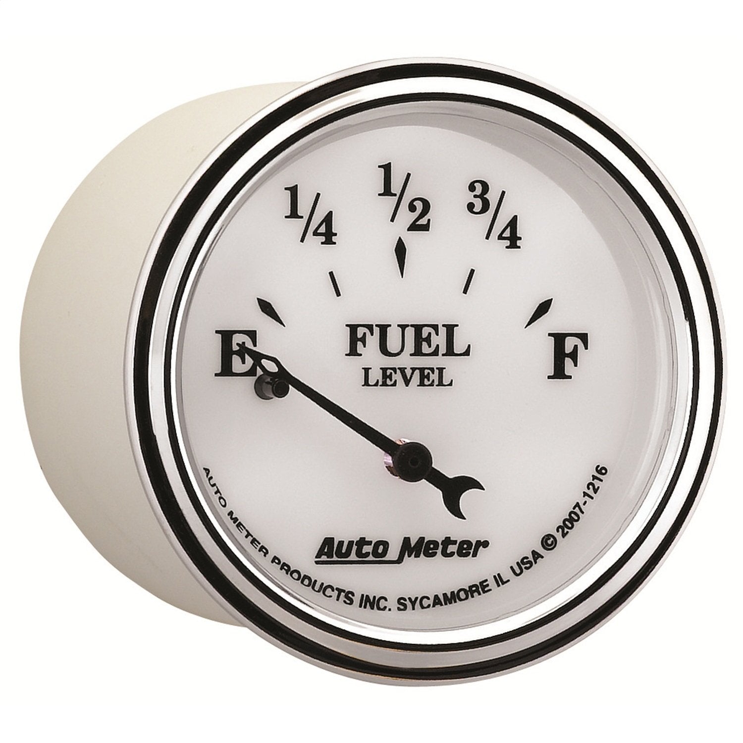 Auto Meter 1216 II Old Tyme White 2-1/16" Short Sweep Electric Fuel Level Gauge