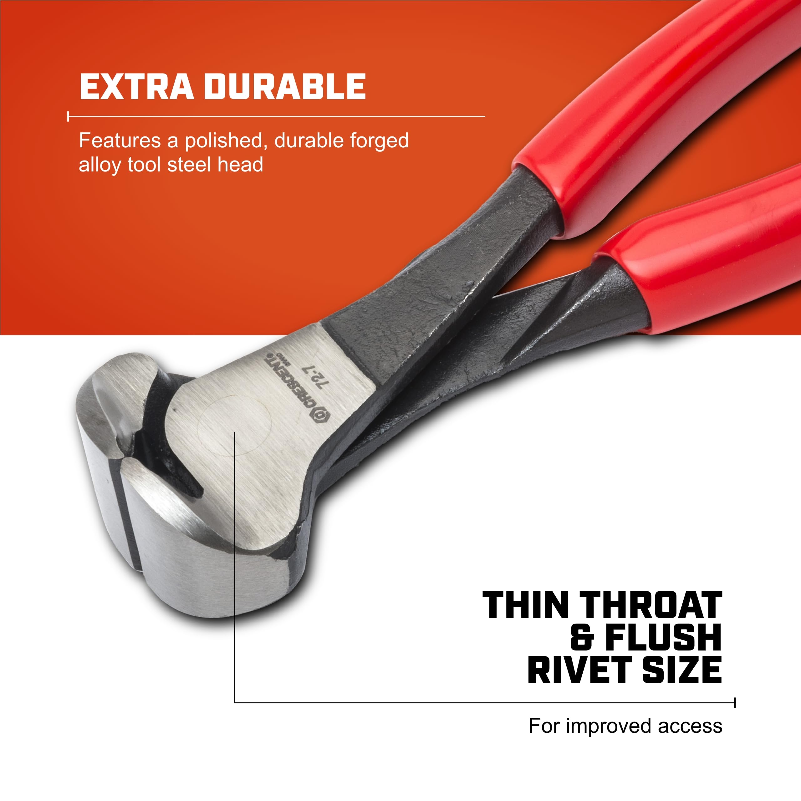 9-1/4" Crescent Dipped Handle End Cutting Nipper Pliers - 729CVN