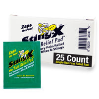 CoreTex Sting X Wipes Insect Sting Relief - Pack of 25 Single-Use Pain Relief Pads Containing 6% Benzocaine - Relieves Discomfort from Bees, Wasps, Hornets, Mosquito Bites, & More