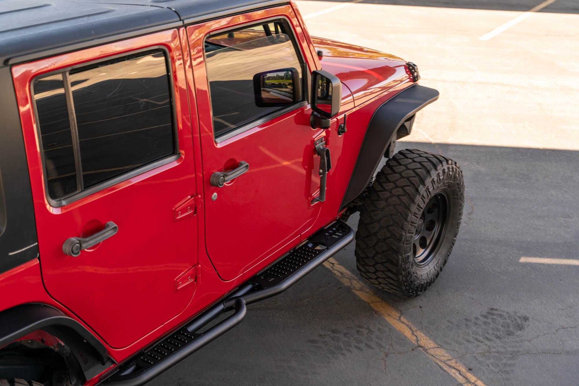 OE Plus DV8 Offroad Side Steps for The 2007-2018 Jeep Wrangler JK 4-Door | Body/Pinch Weld Mounted Side Steps | Protection Against Light Debris (Not Intended for Sliding)