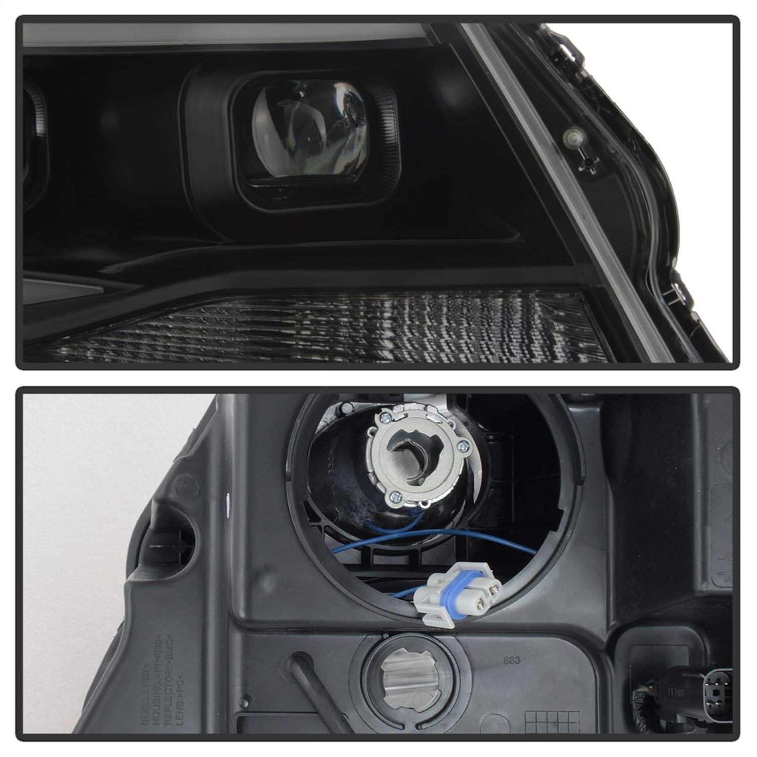 Projector Headlight Xtune PRO-JH-CCO04-LBDRL-BSM, 1 Pack