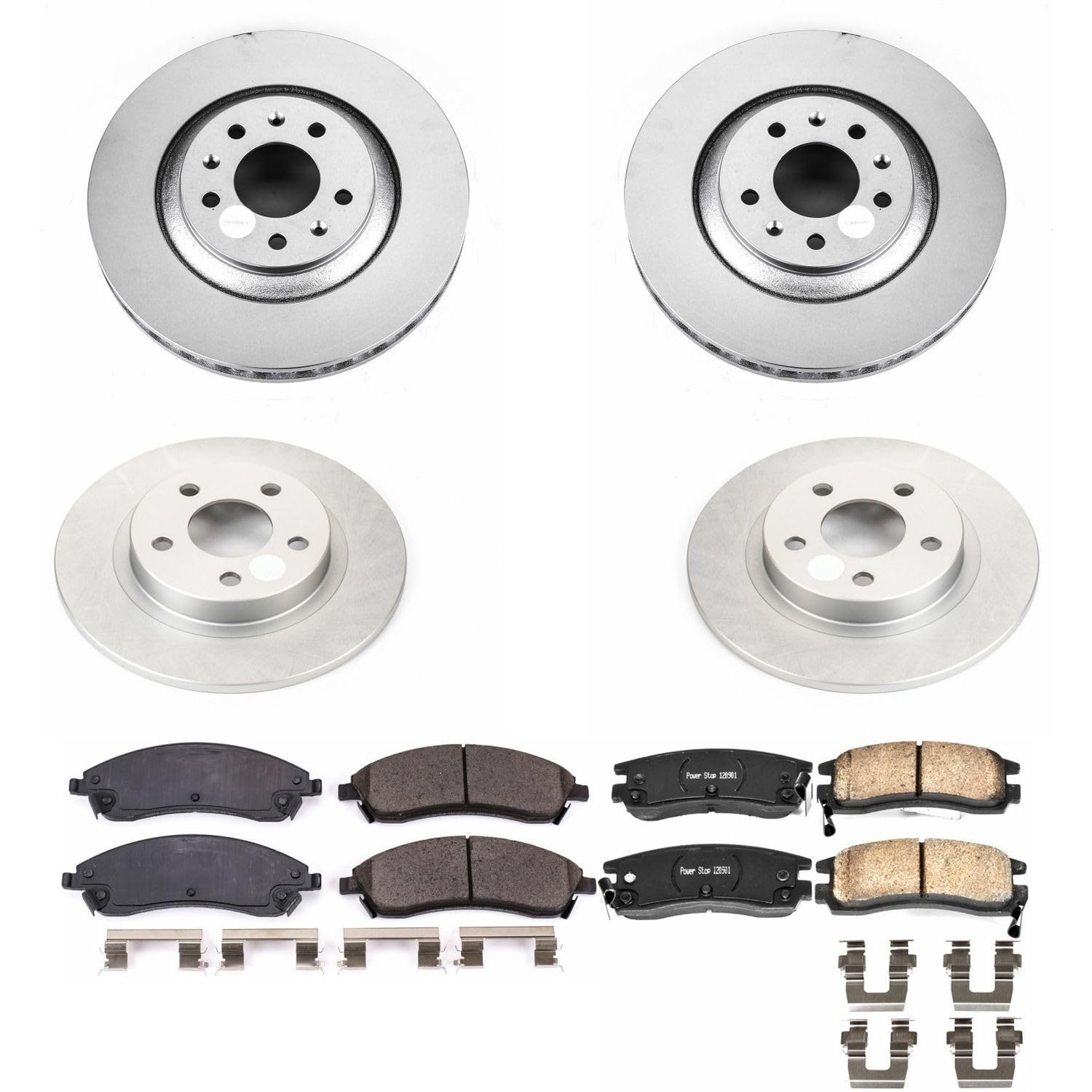 Power Stop CRK1431 Brake Rotor & Coated Ceramic Brake Pads- front & rear For Pontiac Bonneville 2004-2005 [Model Specific]