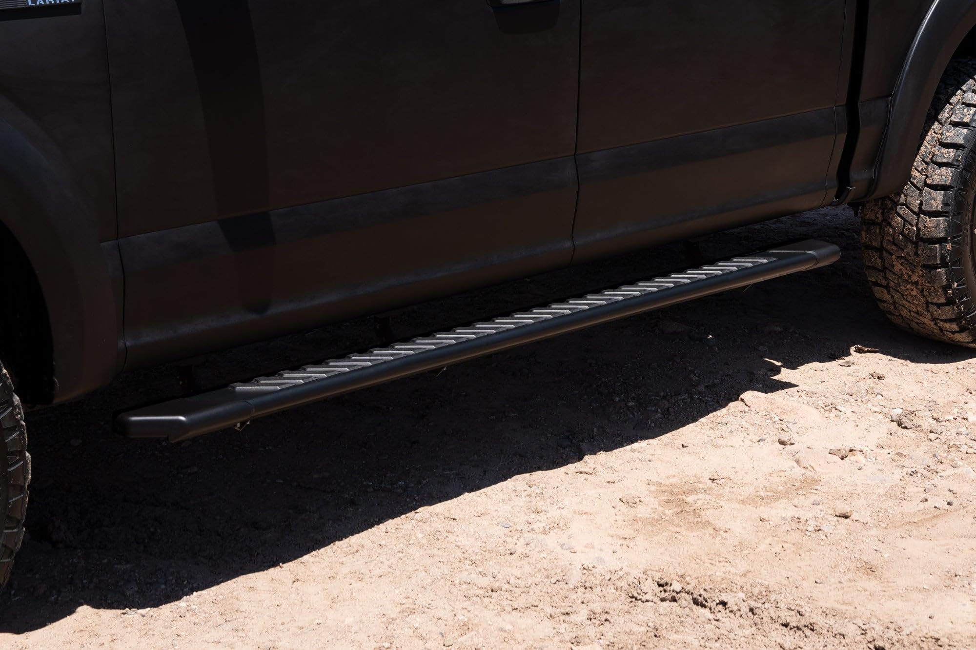 Raptor Series Running Boards 5in Steps OEM Style Full Tread Black Aluminum Compatible with SuperCrew 15-26 F-150 17-26 F-260/F-350 Super Duty