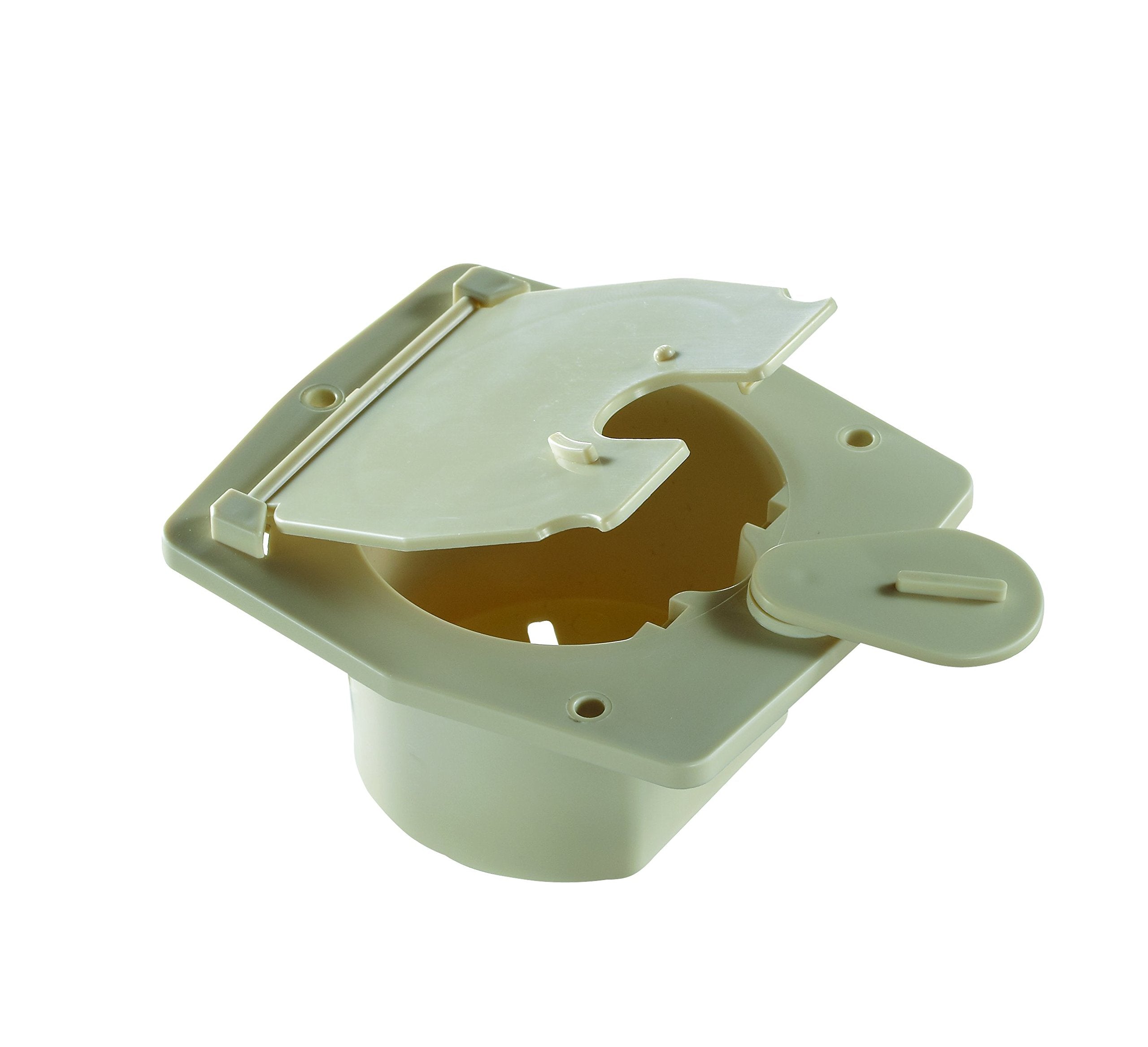Round Electrical Cable Hatch RV Designer B142, Basic, Flat Sided, 4.2 inch Diameter, Colonial White
