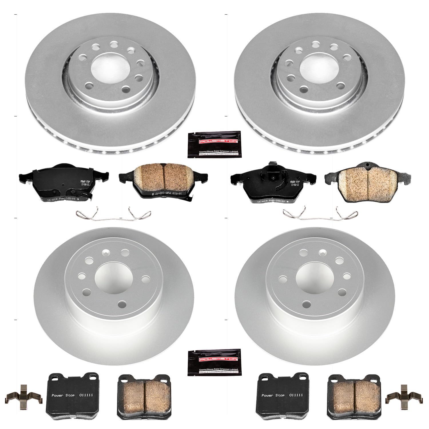 Power Stop Z23 Evolution Geomet Coated Brake Kit Front and Rear For Saab 9-3 1999-2002 [Model Specific]