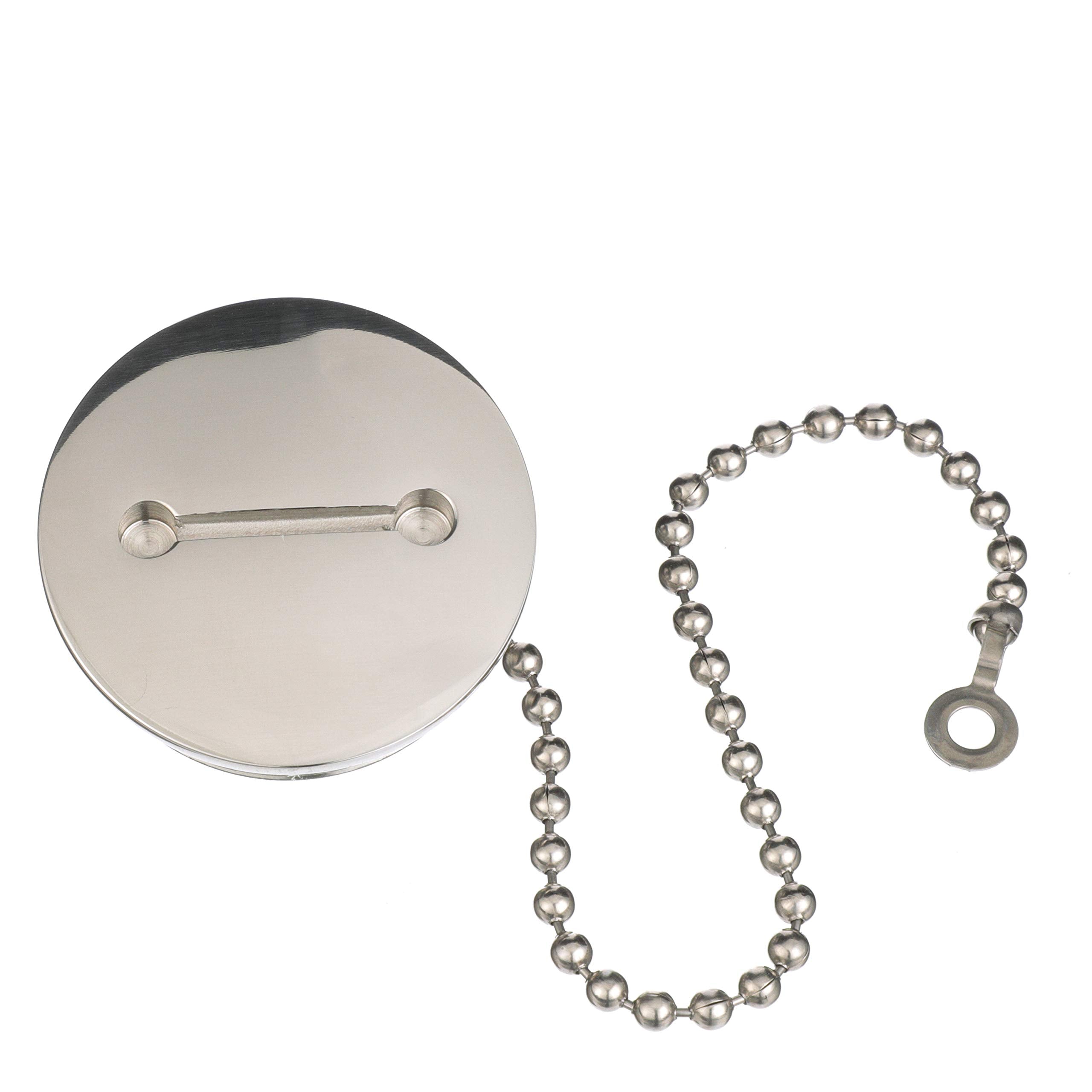Attwood Stainless Steel Replacement 2" Deck Fill Cap with Chain - Boat Replacement Stainless Steel 2" Deck Fill Cap 66061-3 with Chain - Boat, Silver