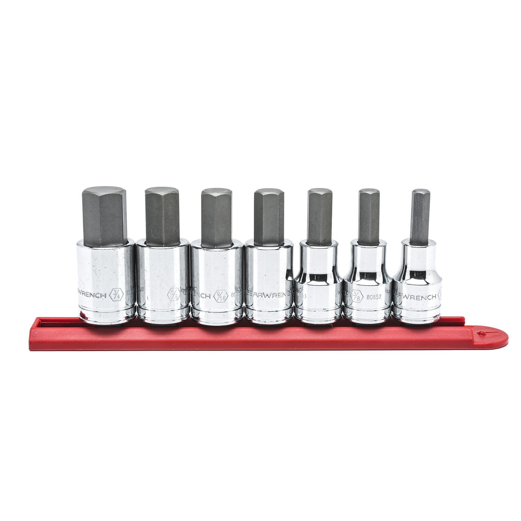 7 Pc. GEARWRENCH 1/2" Drive Hex Bit Socket Set, SAE - 80721