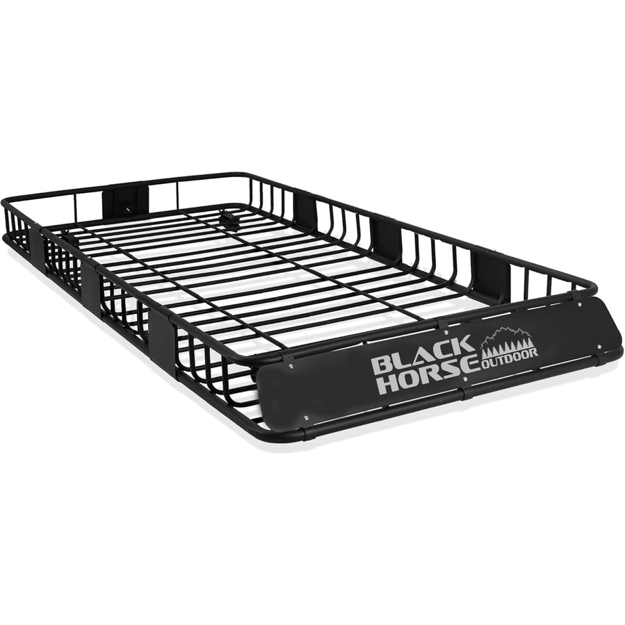 Traveler Black Horse 84"x39"x6" Roof Rack Cargo Carrier Basket, Heavy Duty Weather Resistant Luggage & Camping Gear Storage for Car, Truck or SUV Transport, 200 lbs Capacity - BHOD8439