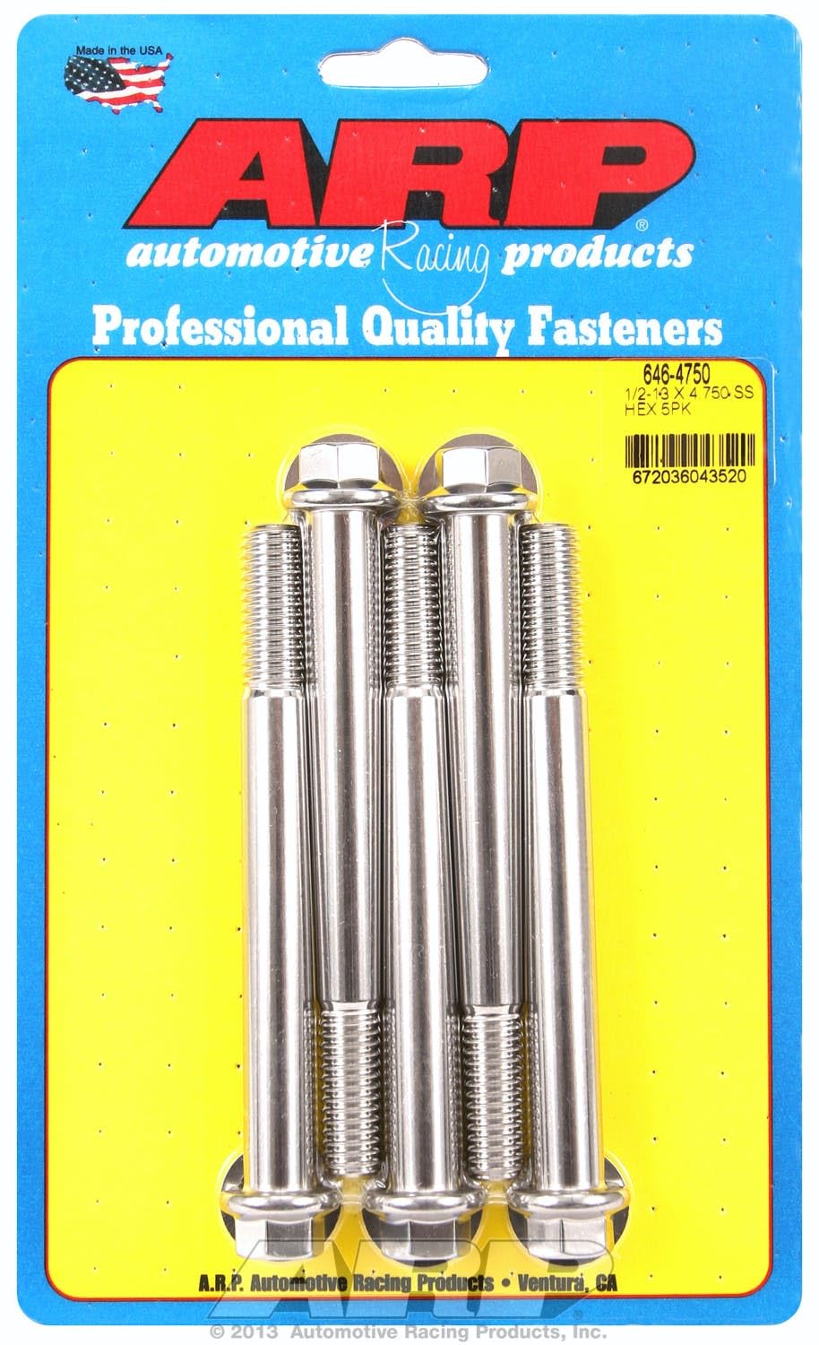 Hex Bolt ARP (646-4750), Stainless Steel