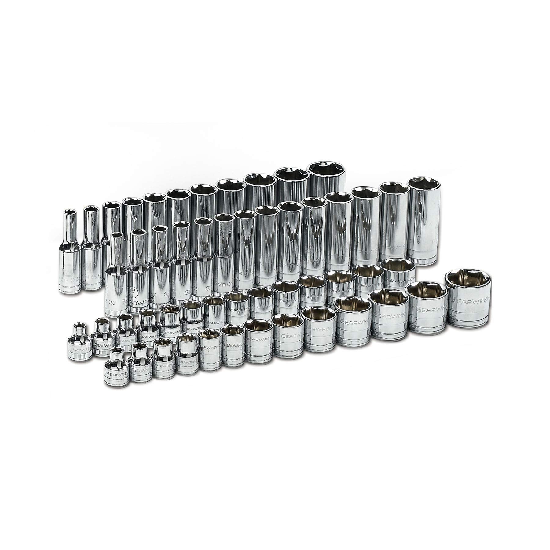 3/8" Drive GEARWRENCH 56 Pc. 6 Pt. 120XP Mechanics Tool Set, Standard & Deep, SAE/Metric - 80550P