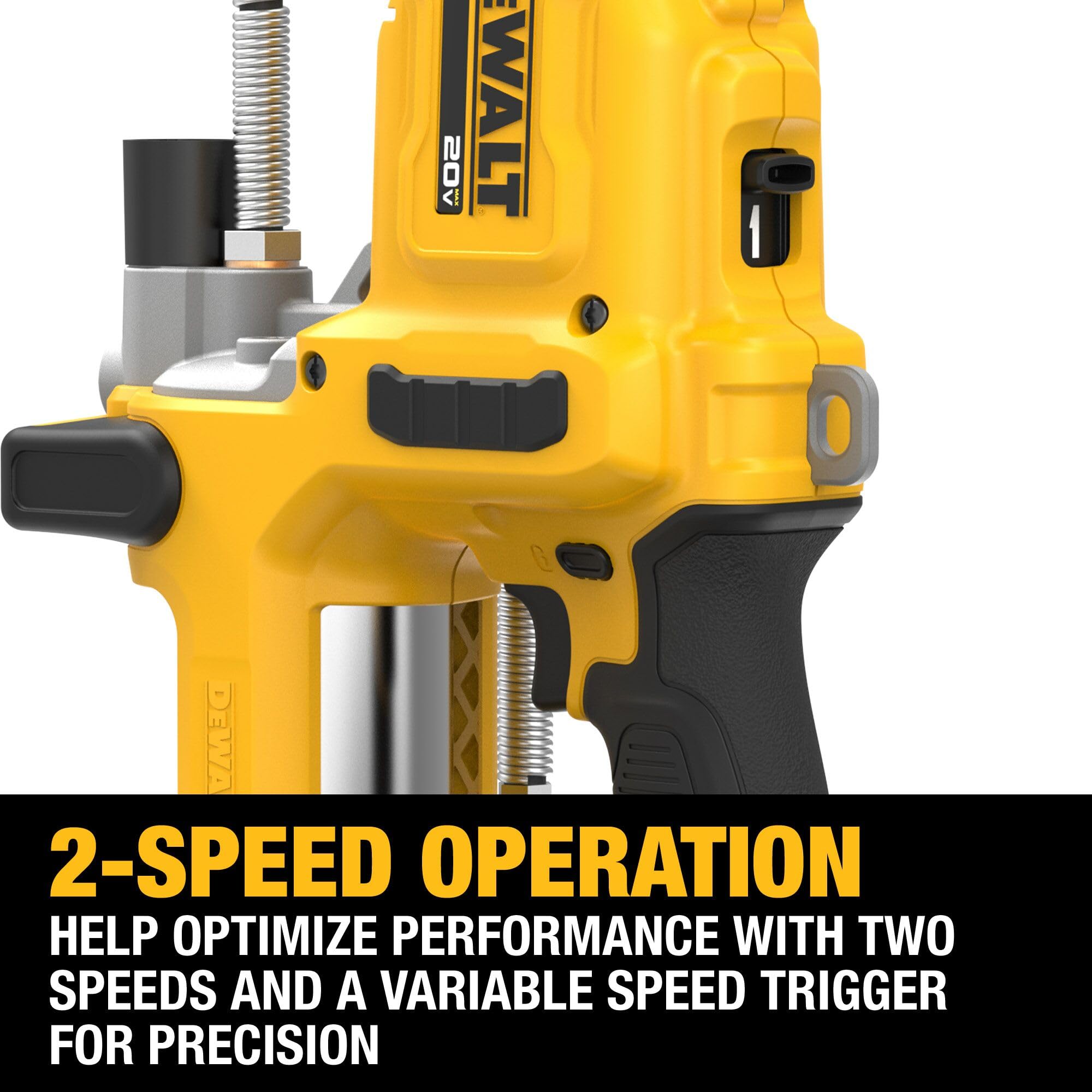 20V MAX DEWALT Grease Gun, 10,000 PSI Variable 2-Speed Cordless Grease Gun, Oil Resistant Battery and Charger Included, 47 Inch Hose, LED Light and Kit Box (DCGG581GD1)