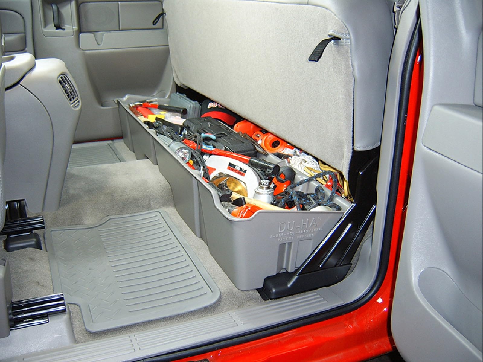 Under Seat Storage DU-HA Fits 99-07 Chevrolet/GMC Silverado/Sierra Extended Cab, Dk Gray, Part #10001