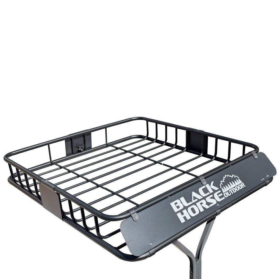 43"x39"x6" Black Horse Outdoor Voyager Roof Top Cargo Basket, Heavy Duty Weather Resistant Luggage & Camping Gear Storage for Car, Truck or SUV Transport, 200 lbs Capacity - BHODBA4339