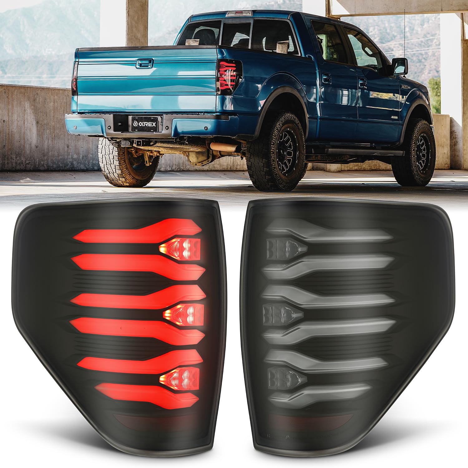 09-14 F150 AlphaRex LUXX-Series LED Tail Lights Black