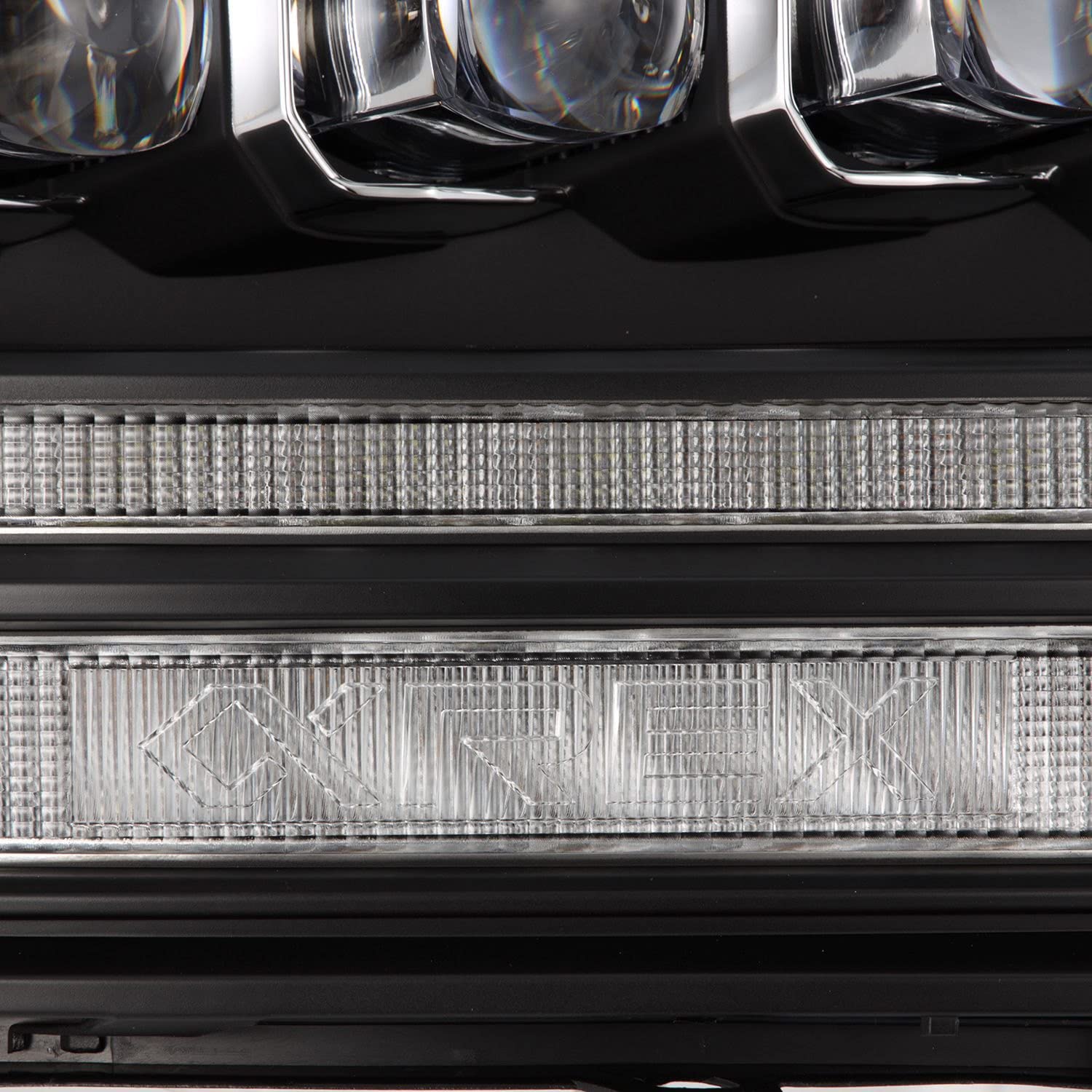 NOVA LED Proj Headlights AlphaRex 09-18 Dodge Ram 2500 Plank Style Design Black w/Activation Light