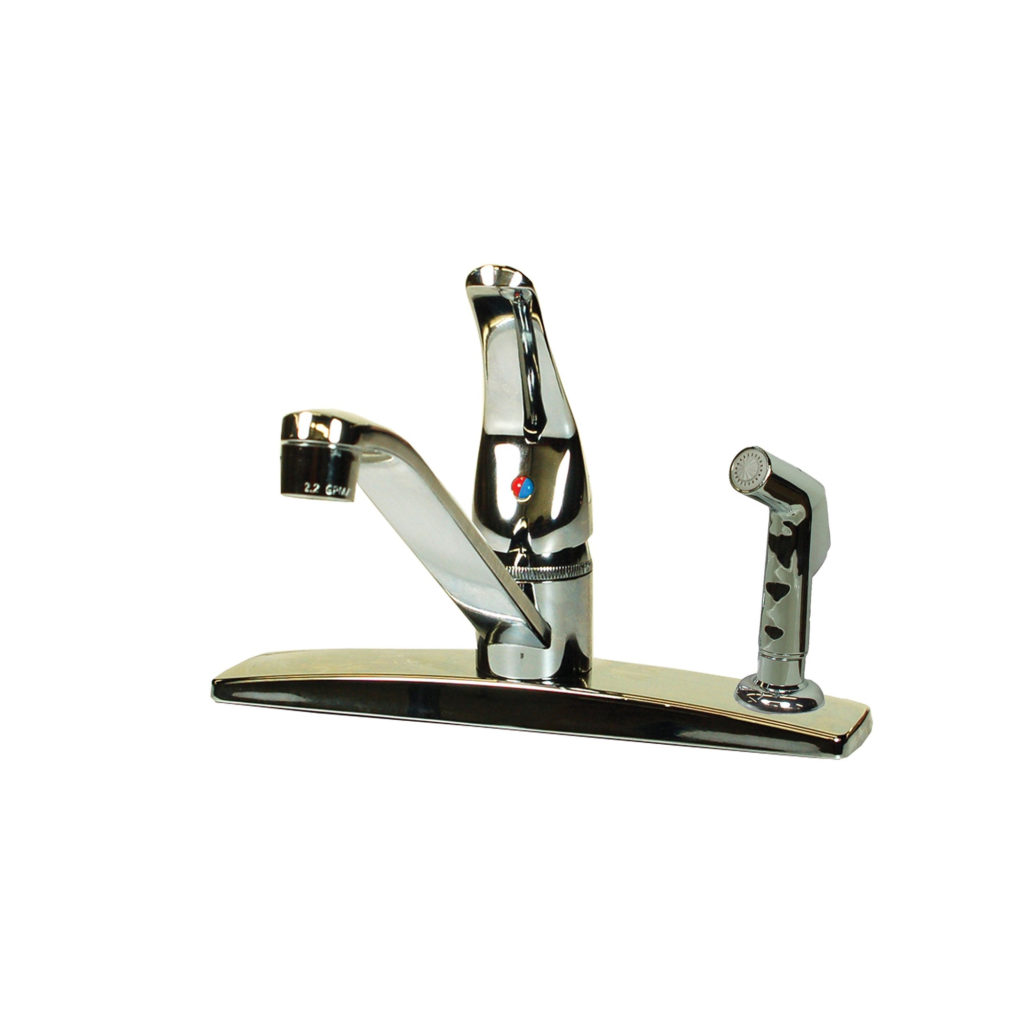 SL801F-3 Empire Faucets 3-Hole Metallic Single Lever Kitchen Faucet with D-Spout Blade Handle & Sprayer - Chrome