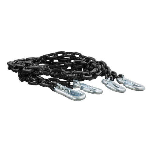CURT 19749 60-Inch Trailer Safety Chains Vinyl-Coated with 7/16-In Snap Hooks, 5,000 lbs Break Strength, 2-Pack