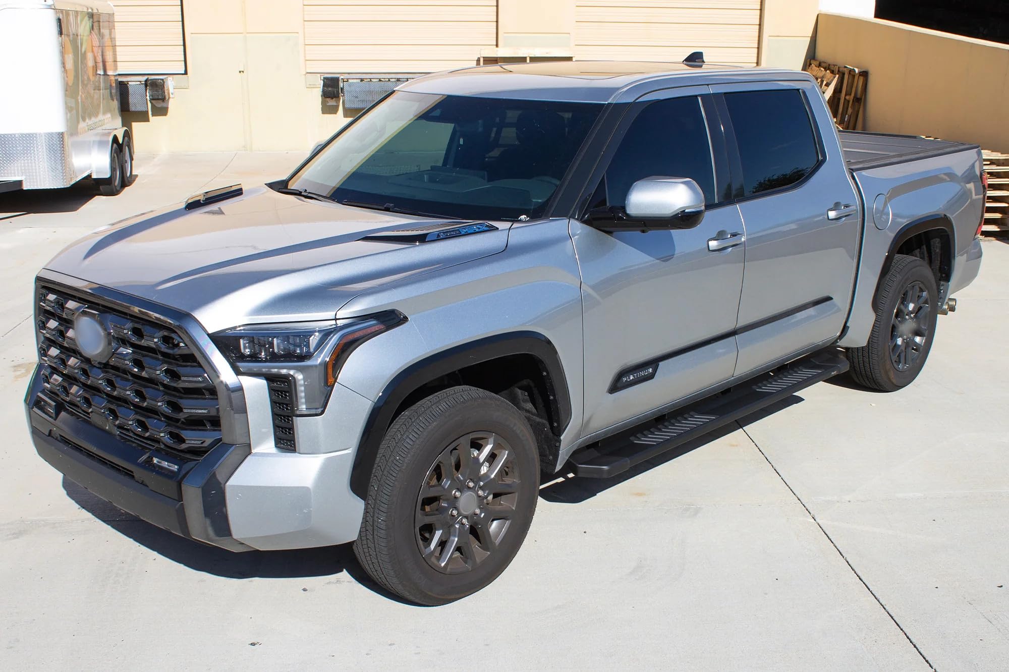 Running Boards Raptor Series Steps 6in OEM Style Black Aluminum Compatible with 2022-2026 Tundra Crew Max Cab