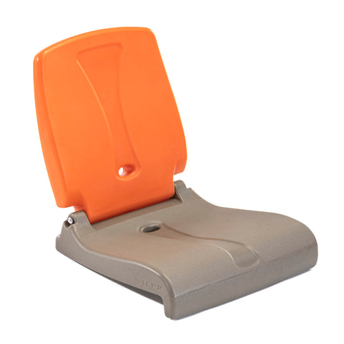 Step2 Flip Seat Folding, Lightweight Portable Outdoor Chair for Poolside, Camping, Beach, Boats, Tailgates, Durable Ground Chair with Back Support for Adults, Brown & Orange