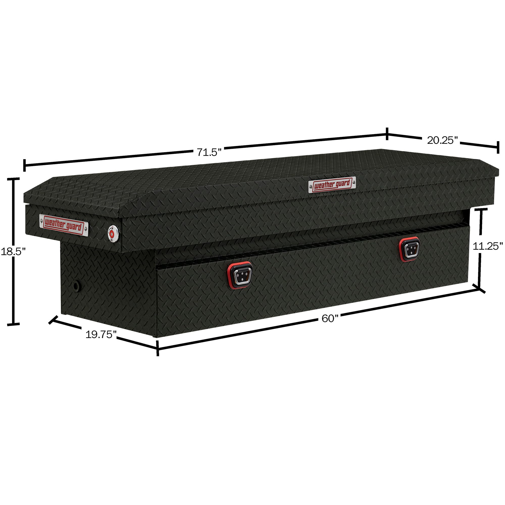 Weather Guard Saddle Box Model 127-52-04, Aluminum, Full Standard, Textured Matte Black, 11.0 cu ft