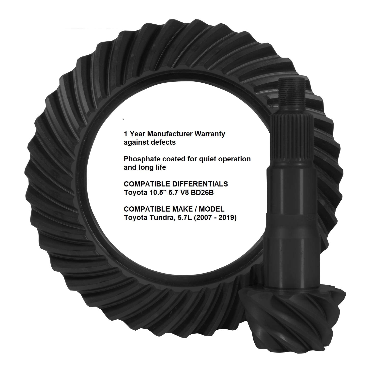 ZG USA Standard Gear T10.5-488 Ring & Pinion Gear Set for Toyota 10.5" Differential, 4.88 Ratio