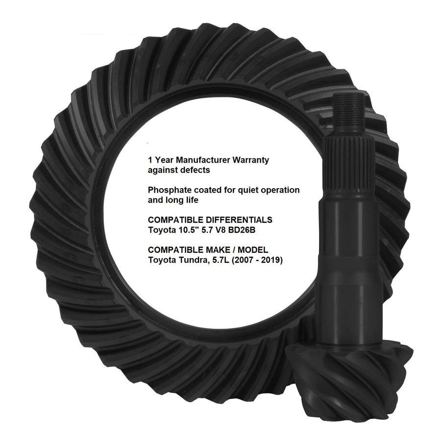 ZG USA Standard Gear T10.5-488 Ring & Pinion Gear Set for Toyota 10.5" Differential, 4.88 Ratio