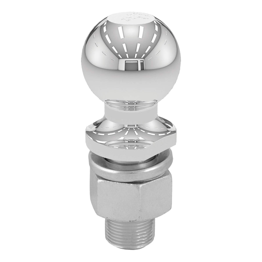 2-5/16-Inch CURT Chrome Trailer Hitch Ball, 15,000 lbs, 1-1/4 x 2-5/8-Inch Shank, Packaged