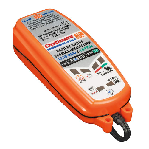 TecMate Optimate TM-500 DC-DC, 6-Step 12V/12.8V 2A Sealed DC to DC Battery Saving Charger & maintainer