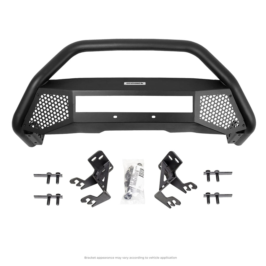 Go Rhino RC4 Bull Bar w/ Mounting Brackets & Hole for 20" Single Row LED Light Bar | Mild Steel, Textured Black | 541460T | Fits 2015-2020 Chevrolet Colorado & GMC Canyon Excludes ZR2 & Denali Models