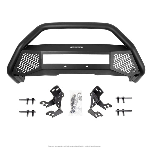 Go Rhino Bull Bar RC4 w/ Hole for 20" Single Row LED Light Bar & Mounting Brackets | Mild Steel, Textured Black | 545460T | Fits 2016 - 2023 Toyota Tacoma