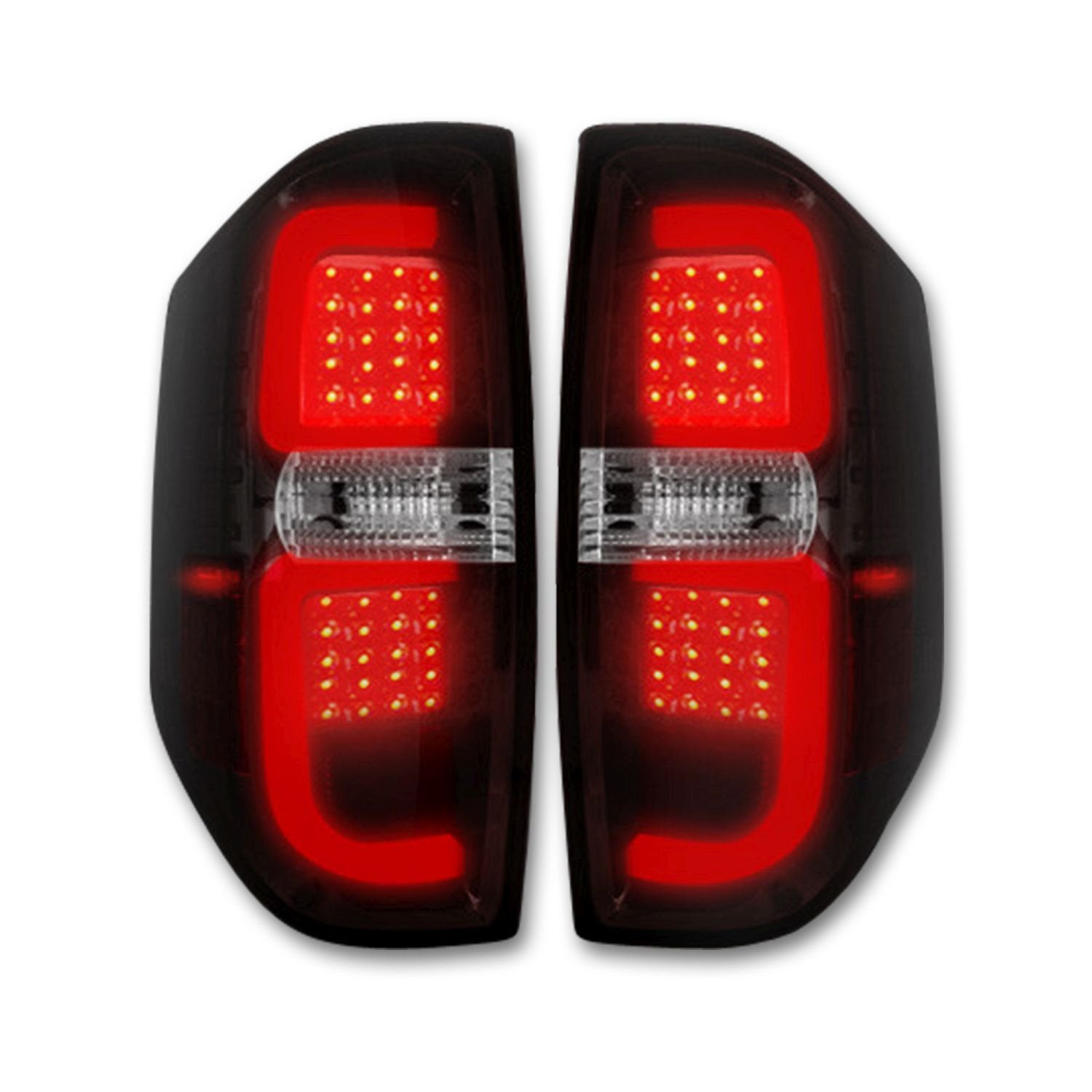 LED Taillights Compatible with Toyota Tundra 14-15 - Dark Red Smoked Lens