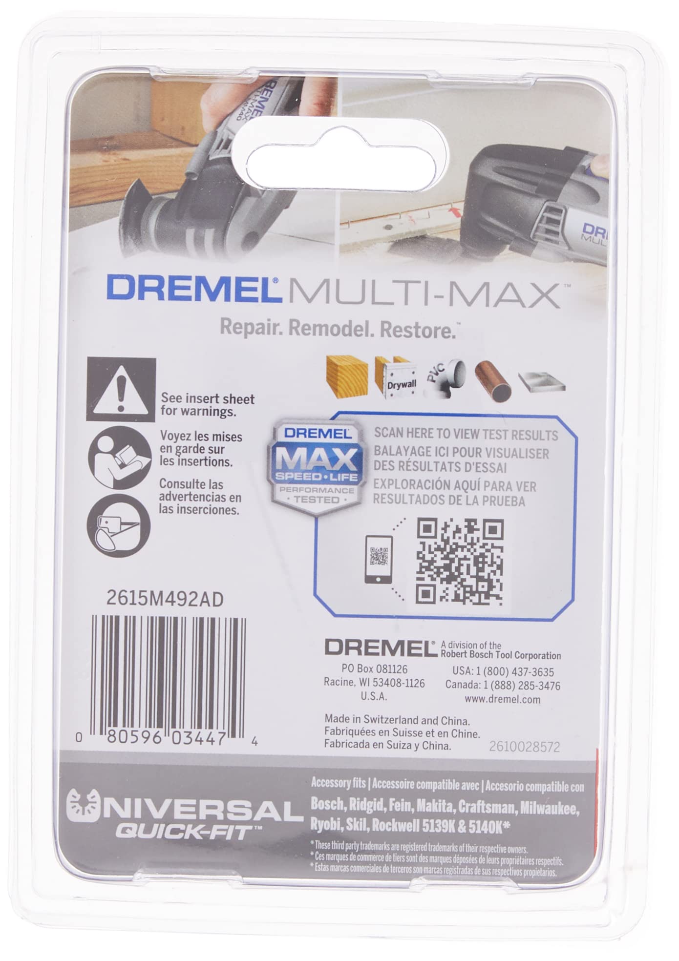 Dremel Universal Quick-Fit Cutting Assortment Pack MM492, 3-Piece, Black