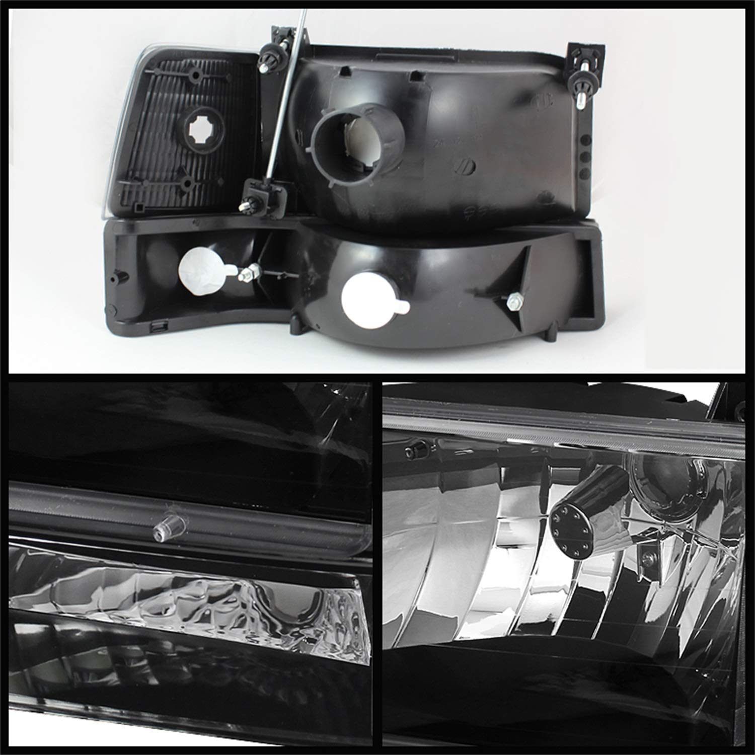 Crystal Front Headlight Kit Black/Clear xTune Auto 5073136