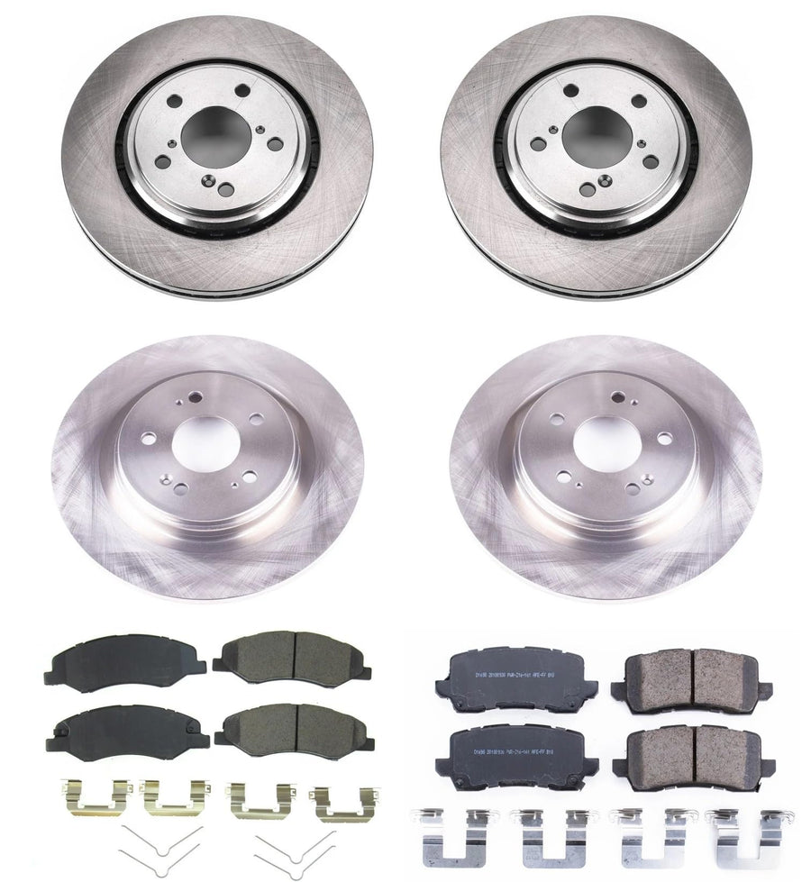 Power Stop KOE7923 Replacement Brake Kit-OE Front and Rear Brake Rotors & Ceramic Brake Pads For 2018 2019 2020 Honda Odyssey