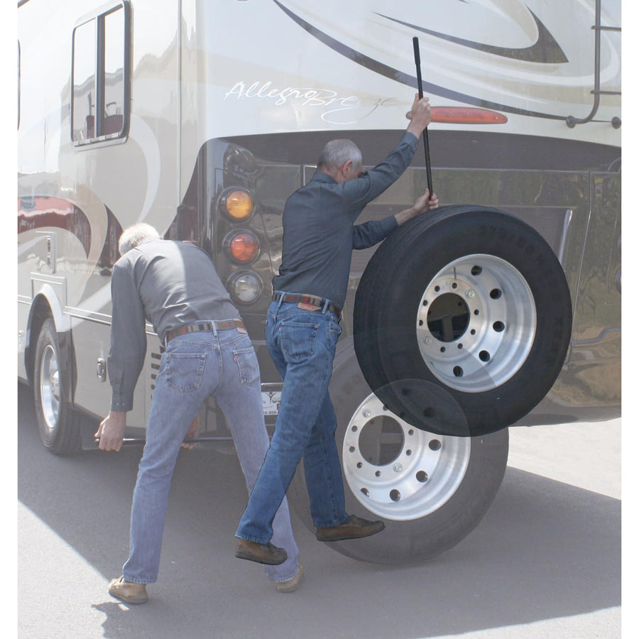 Roadmaster Spare Tire Carrier 195225-S with 2" Drop fits 2" Motorhome Receiver | for 16" - 24.5" Dually Wheels | 10,000 lbs Maximum Capacity | Fits All Lug Nut Patterns