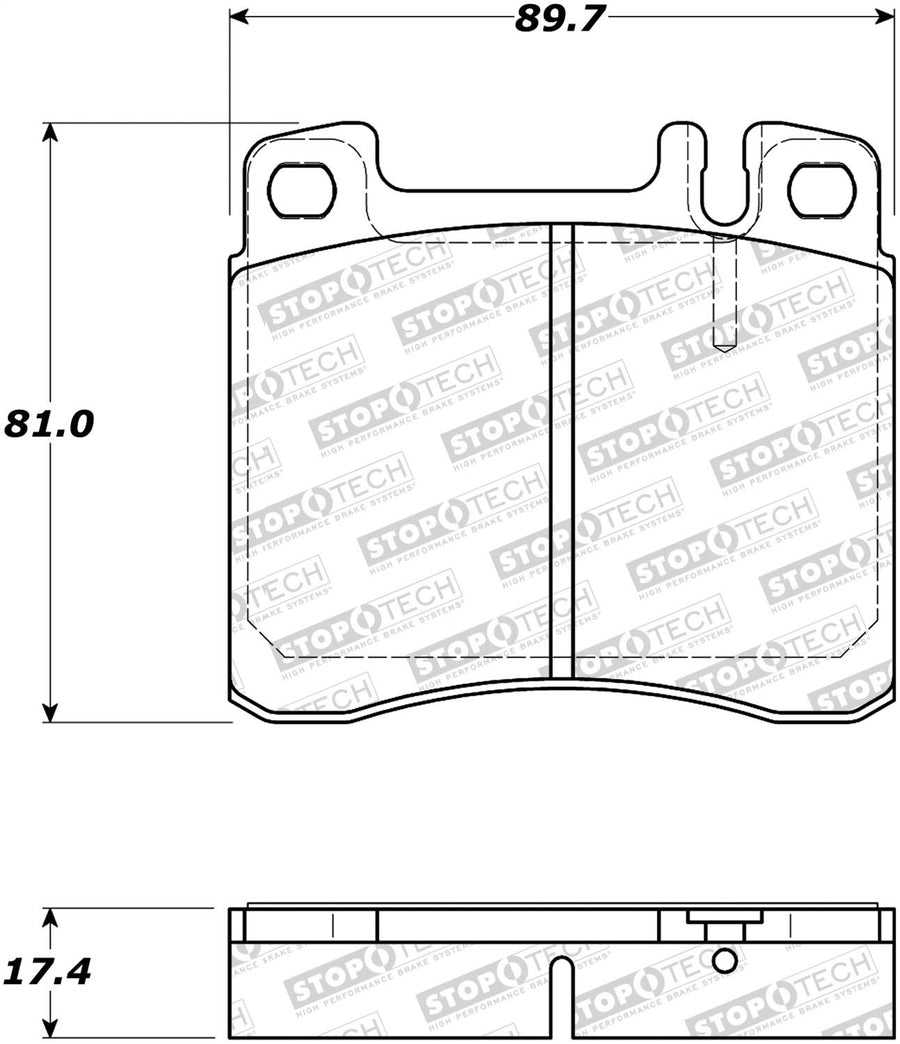 Front StopTech 308.05780 Brake Pads with Shims Street