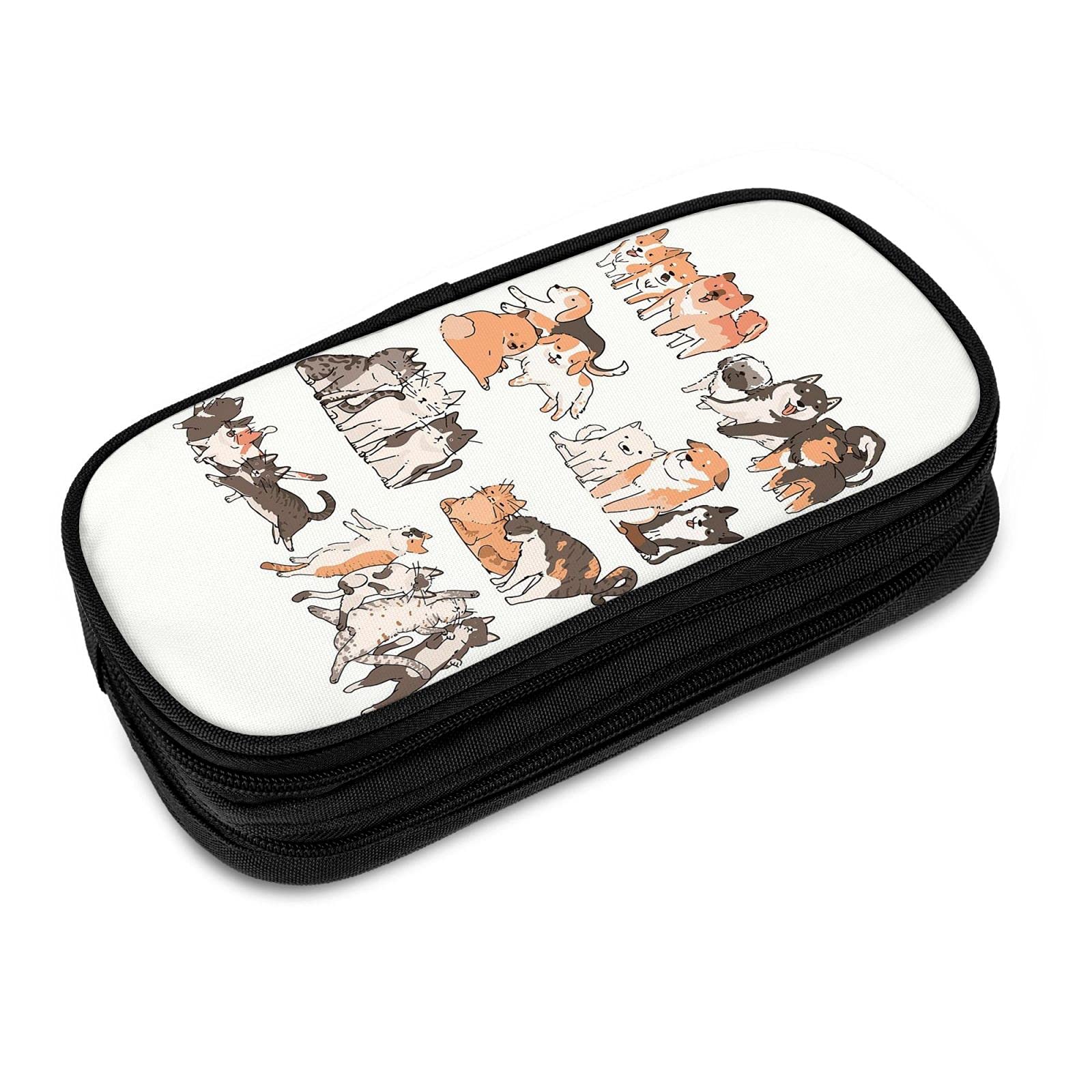 Pencil Case Cartoon Animal Pattern, Pencil Case, Stationery, Simple, Unisex, Functional, For Students, For Working People, Multifunctional, Stationery Bag, Pen Holder, High Quality, Brush Holder