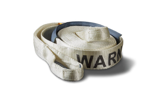 Premium Recovery Strap WARN 88924, 10.8 Ton (21,600 lb) Capacity, 3" Width x 30' Length, White