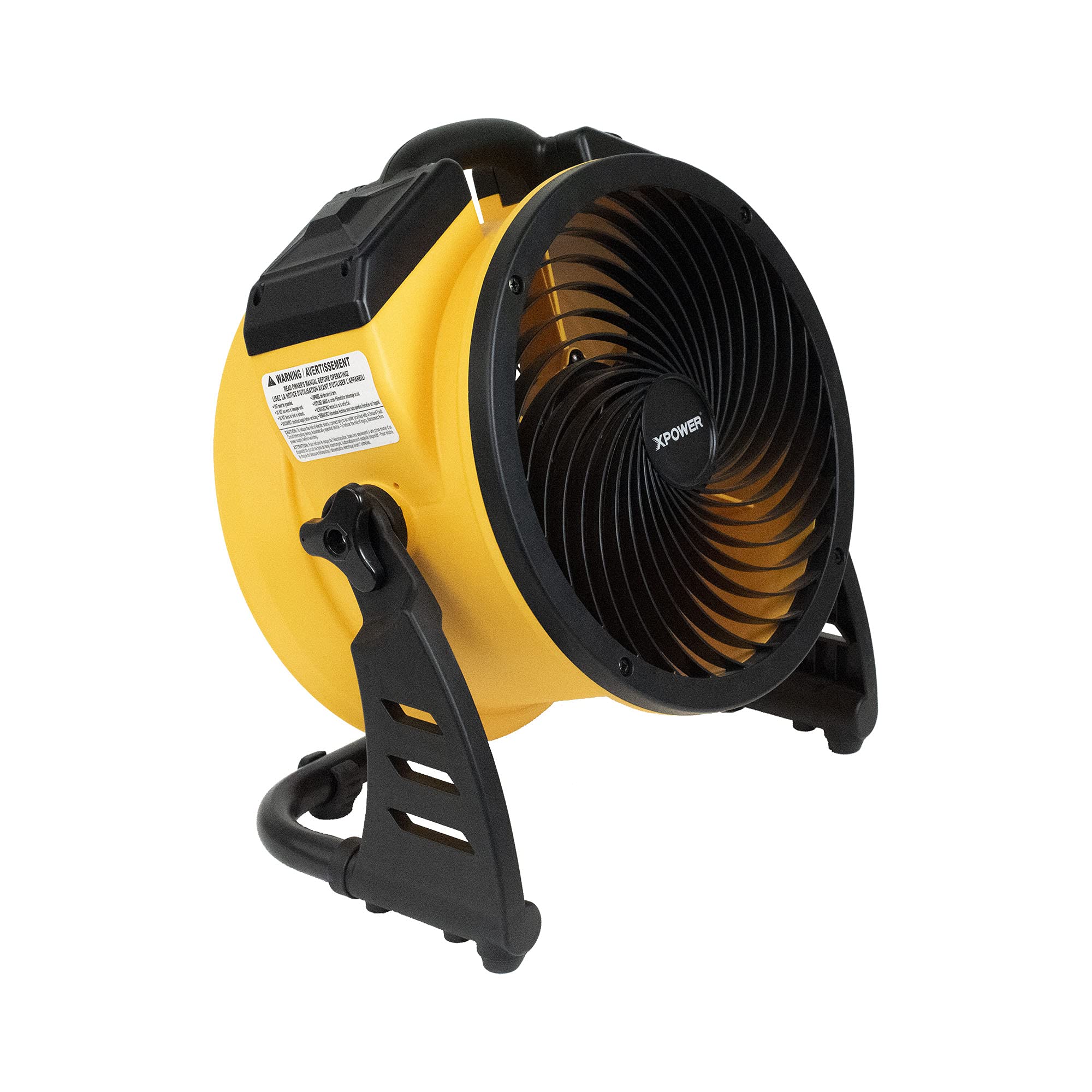 Portable XPOWER FC-125B High Velocity Battery Operated Rechargeable Cordless DC Fan, Outdoor, Camping, Travel, USB Port for Charging Devices, 900 CFM, 12,000mAh