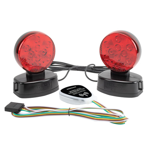 Hopkins Blazer International C6304 LED Wireless Magnetic Trailer Towing Light Kit – DOT Compliant Tail, Stop & Turn Lights – 65 ft Range – Battery Powered