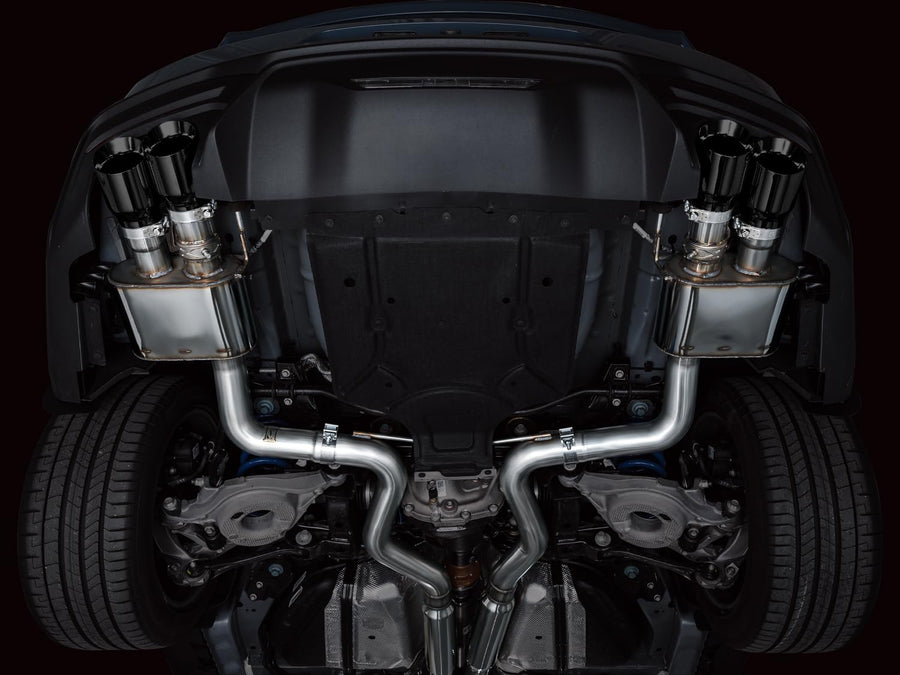 AWE 2024 Ford Mustang GT Fastback SwitchPath RWD Catback Exhaust w/ Quad Diamond Black Tips